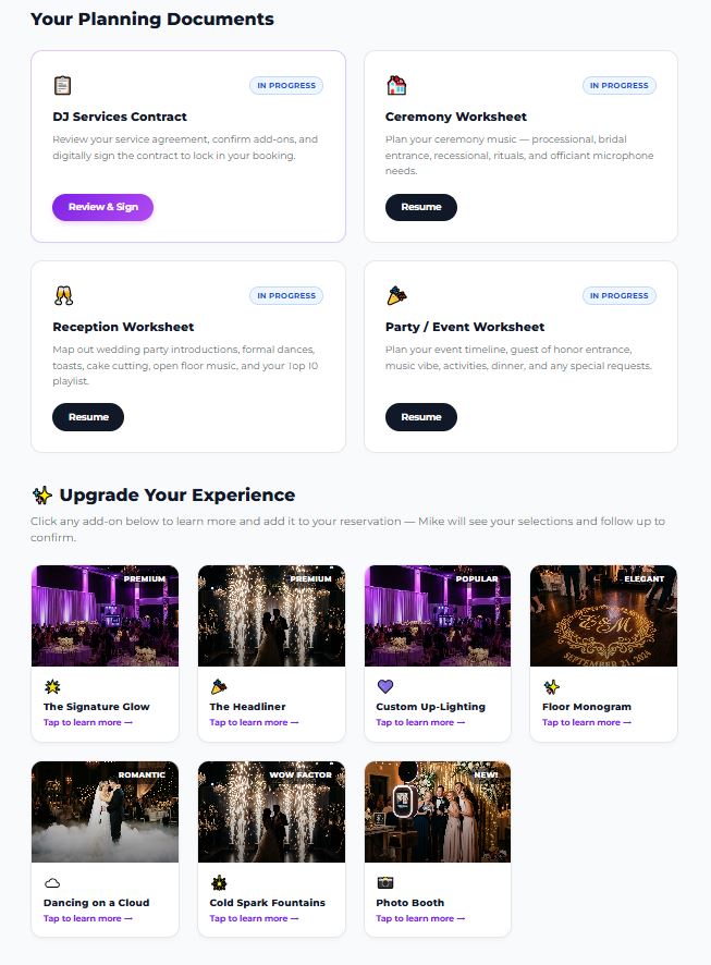 Client Dashboard Screenshot